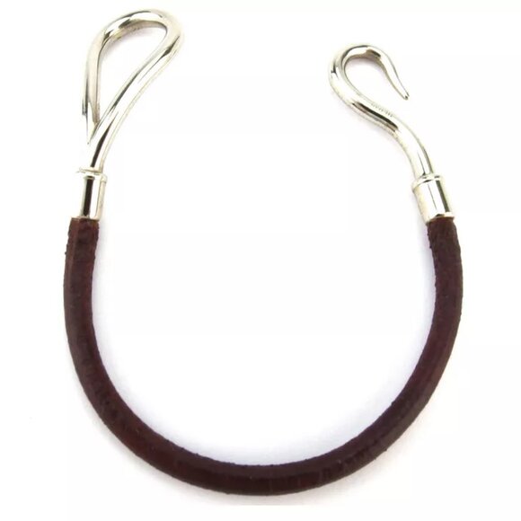 HERMES bracelet leather ?~ Silver Material Authentic used T18046 - Picture 9 of 9